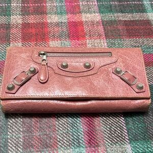 Balenciaga Leather Wallet with Zipper Detail